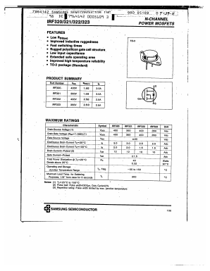 IRF320 Datasheet PDF Samsung