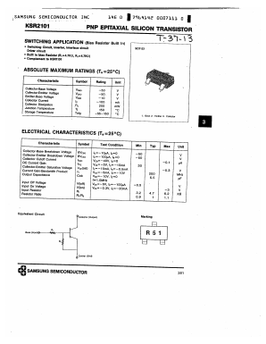 KSR2101 Datasheet PDF Samsung