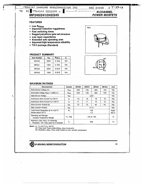 IRF240 Datasheet PDF Samsung