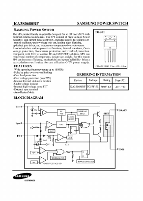 KA3S0680RF Datasheet PDF Samsung