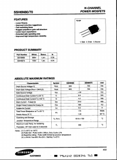 SSH6N70 Datasheet PDF Samsung