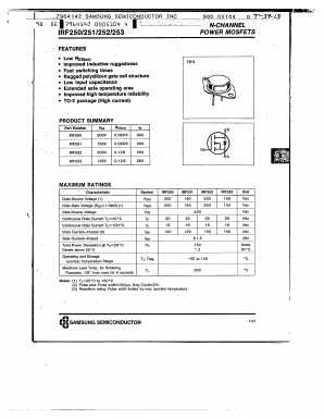 IRF250 Datasheet PDF Samsung