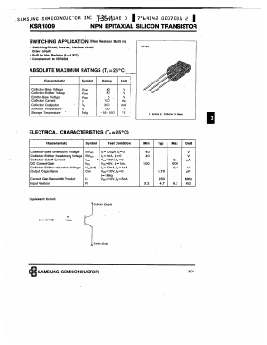KSR1009 Datasheet PDF Samsung