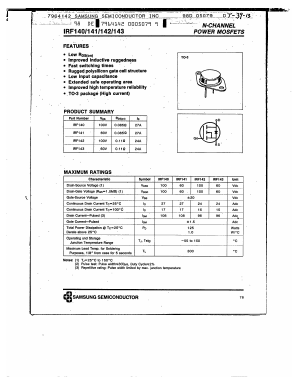 IRF142 Datasheet PDF Samsung