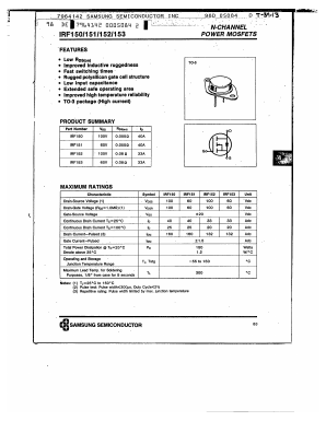 IRF151 Datasheet PDF Samsung