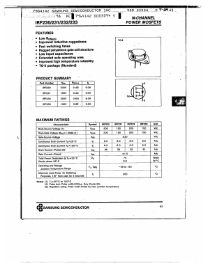 IRF231 Datasheet PDF Samsung