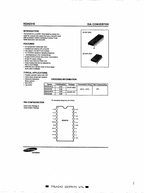 KDA0316D Datasheet PDF Samsung