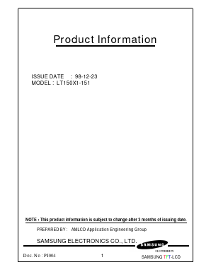 LT150X1-151 Datasheet PDF Samsung