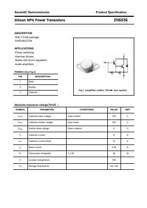 2N6536 Datasheet PDF SavantIC Semiconductor 