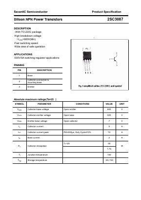 2SC3087 Datasheet PDF SavantIC Semiconductor 
