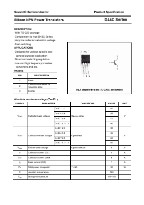 D44C12 Datasheet PDF SavantIC Semiconductor 