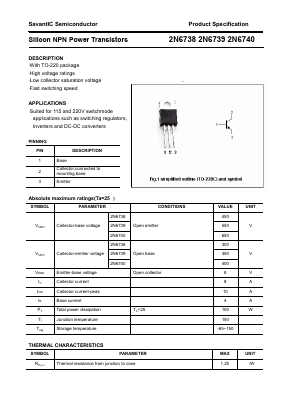 2N6739 Datasheet PDF SavantIC Semiconductor 