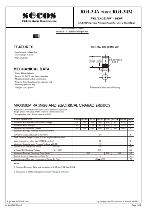 RGL34J Datasheet PDF Secos Corporation.