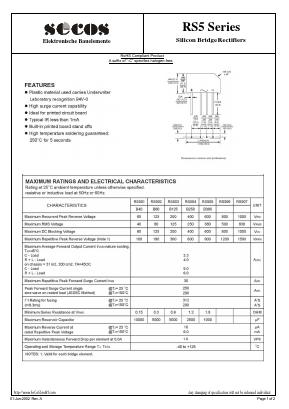 RS503 Datasheet PDF Secos Corporation.