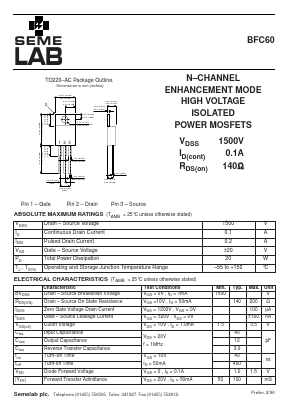 BFC60 Datasheet PDF Semelab - > TT Electronics plc 