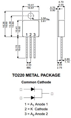 BYT08-400-220M Datasheet PDF Semelab - > TT Electronics plc 