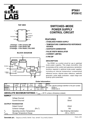 IP5561 Datasheet PDF Semelab - > TT Electronics plc 