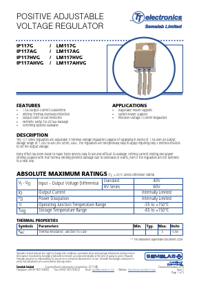 IP117G-BSS2 Datasheet PDF Semelab - > TT Electronics plc 