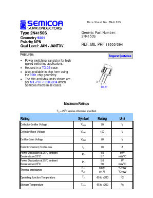 2N4150S_ Datasheet PDF Semicoa Semiconductor