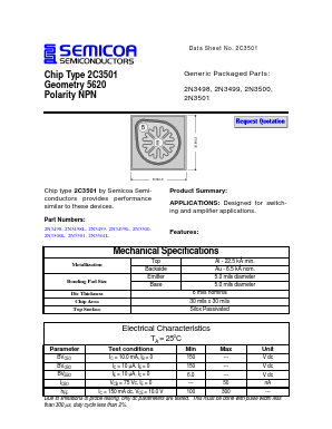 2C3501 Datasheet PDF Semicoa Semiconductor