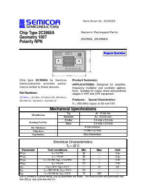 2C3866A Datasheet PDF Semicoa Semiconductor