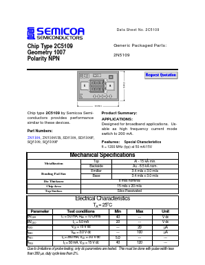 SD5109 Datasheet PDF Semicoa Semiconductor