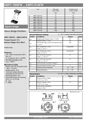 KBPC1502F/W Datasheet PDF Semikron