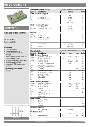 SK25GD065ET Datasheet PDF Semikron