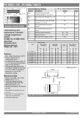 P6SMBJ180A Datasheet PDF Semikron