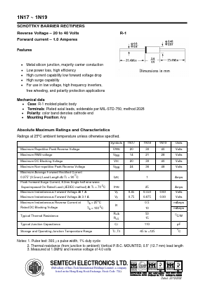 1N18 Datasheet PDF Semtech Electronics LTD.