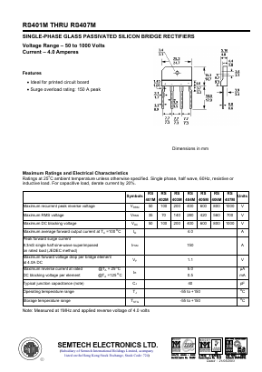 RS402M Datasheet PDF Semtech Electronics LTD.