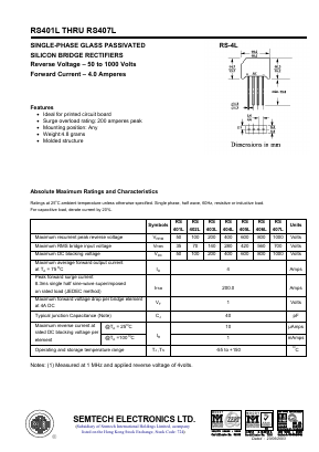 RS407L Datasheet PDF Semtech Electronics LTD.