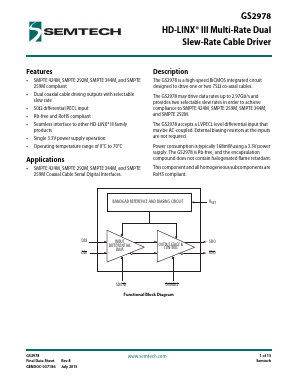 GS2978-CNE3 Datasheet PDF Semtech Corporation