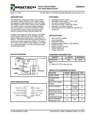 LP2951A Datasheet PDF Semtech Corporation