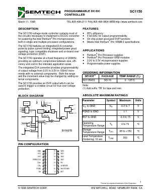 SC1150 Datasheet PDF Semtech Corporation
