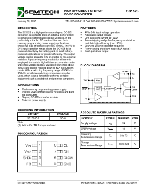 SC1628CS Datasheet PDF Semtech Corporation