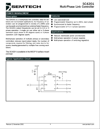 SC4201 Datasheet PDF Semtech Corporation