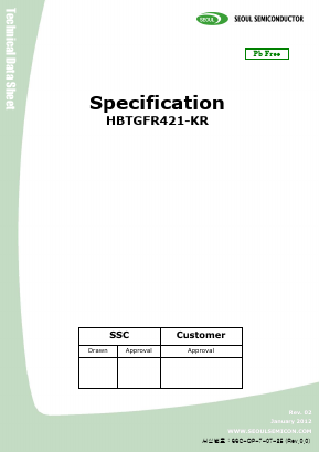 HBTGFR421-KR Datasheet PDF SEOUL SEMICONDUCTOR