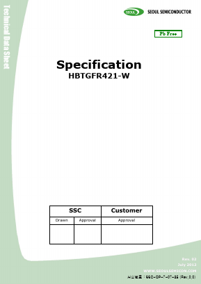 HBTGFR421-W Datasheet PDF SEOUL SEMICONDUCTOR