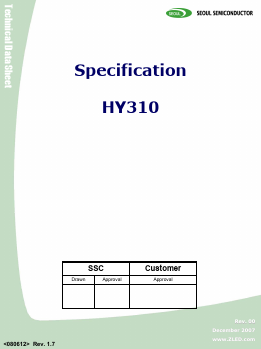 HY310 Datasheet PDF SEOUL SEMICONDUCTOR