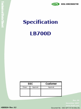 LB700D Datasheet PDF SEOUL SEMICONDUCTOR