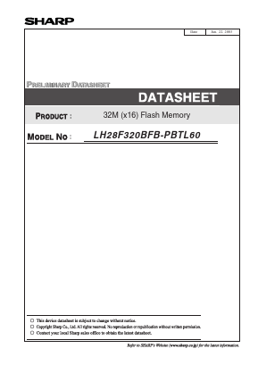 LH28F320BFB-PBTL60 Datasheet PDF Sharp Electronics