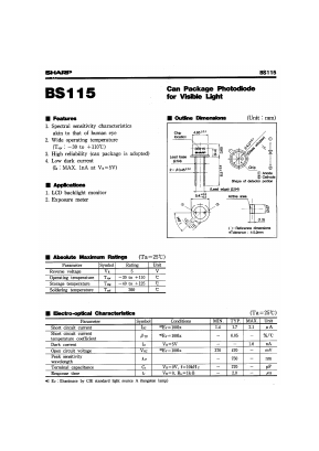 BS115 Datasheet PDF Sharp Electronics