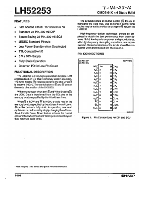 LH52253D25 Datasheet PDF Sharp Electronics