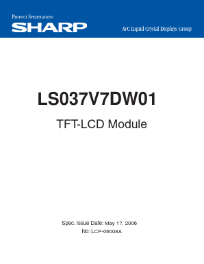 LS037V7DW01 Datasheet PDF Sharp Electronics