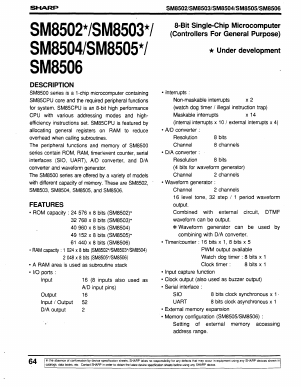 SM8502 Datasheet PDF Sharp Electronics