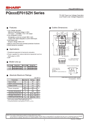 PQ015EF01SZH Datasheet PDF Sharp Electronics