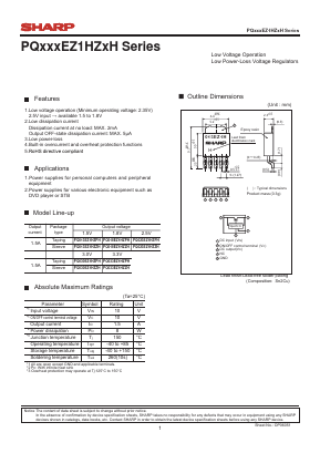 PQ015EZ1HZPH Datasheet PDF Sharp Electronics