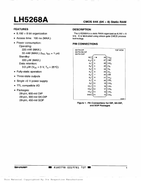 LH5268A Datasheet PDF Sharp Electronics