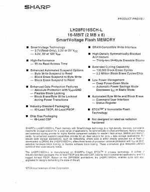 LH28F016SCHT-LF150 Datasheet PDF Sharp Electronics